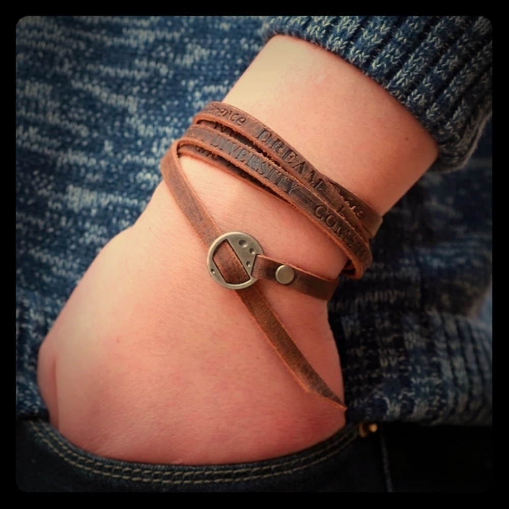 Wrap bracelet with inspirational quotes